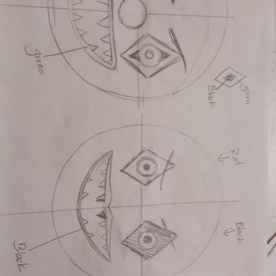 Face pattern for clown doll